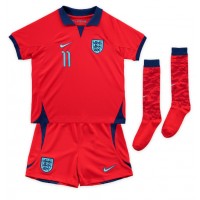 England Marcus Rashford #11 Bortaställ Barn VM 2022 Korta ärmar (+ Korta byxor)